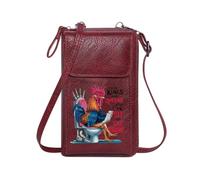 GEEADNB Customized Small Bags Women's Clutch Purse Humorous Illustration Toilet Throne Royal Rooster Leather Purse for Lover Suitable for Everyday Use