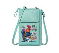 GEEADNB Customized Small Bags Women's Clutch Purse Humorous Illustration Toilet Throne Royal Rooster Leather Purse for Lover Suitable for Everyday Use