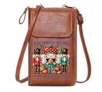 GEEADNB Customized Small Bags Zip Around Credit Card Bags Whimsical Character Nutcracker Soldiers Festive Atmosphere Printed Gift Leather Purse for Lover