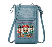 GEEADNB Customized Small Bags Zip Around Credit Card Bags Whimsical Character Nutcracker Soldiers Festive Atmosphere Printed Gift Leather Purse for Lover