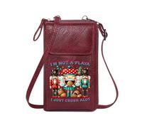 GEEADNB Customized Small Bags Zip Around Credit Card Bags Whimsical Character Nutcracker Soldiers Festive Atmosphere Printed Gift Leather Purse for Lover