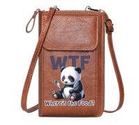 GEEADNB Ladies Cell Phone Purse Bags with Card Slots WTF Panda Humorous Large Capacity Purse Gift Adjustable Strap