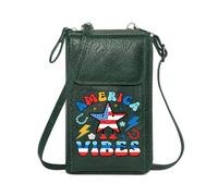 GEEADNB Ladies Cell Phone Purse Card Wallets Purse America Vibes Retro design Patriotic star Graduation Student Personalized Gifts for Girlfriend Friends