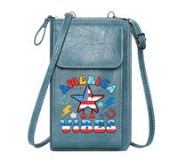GEEADNB Ladies Cell Phone Purse Card Wallets Purse America Vibes Retro design Patriotic star Graduation Student Personalized Gifts for Girlfriend Friends