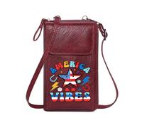 GEEADNB Ladies Cell Phone Purse Card Wallets Purse America Vibes Retro design Patriotic star Graduation Student Personalized Gifts for Girlfriend Friends