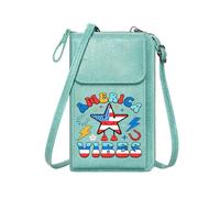 GEEADNB Ladies Cell Phone Purse Card Wallets Purse America Vibes Retro design Patriotic star Graduation Student Personalized Gifts for Girlfriend Friends