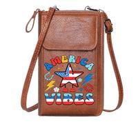 GEEADNB Ladies Cell Phone Purse Card Wallets Purse America Vibes Retro design Patriotic star Graduation Student Personalized Gifts for Girlfriend Friends