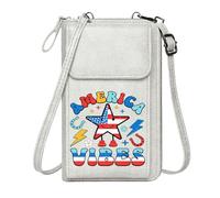 GEEADNB Ladies Cell Phone Purse Card Wallets Purse America Vibes Retro design Patriotic star Graduation Student Personalized Gifts for Girlfriend Friends