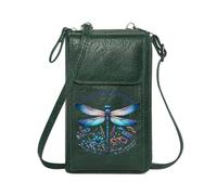 GEEADNB Ladies Cell Phone Purse Cell Phone Purse with Zipper Flora Growth Dragonfly Cute Stylish Elegant Accessory Romantic Gifts for Wife Girlfriend