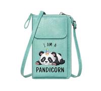 GEEADNB Ladies Cell Phone Purse Cell Phone Wallet Purses Cartoon Panda Whimsical Character Rainbow Unicorn Horn Adjustable Strap Elegant Gift for Mother's Day