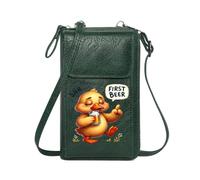 GEEADNB Ladies Cell Phone Purse Credit Card Slots Shushing gesture First Beer Cartoon duck PU Leather Phone Bags Travel Rfid Safe