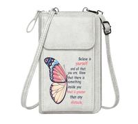 GEEADNB Ladies Cell Phone Purse Customized Small Bags Transformation Self-belief Inner strength Large Capacity Purse Gift Cute Stylish Elegant Accessory