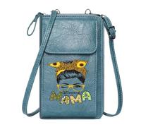 GEEADNB Ladies Cell Phone Purse Personalized Crossbody Wallets Floral lettering Leopard print bandana Vibrant contrast Perfect for Teacher's Day Romantic Gifts for Wife Girlfriend