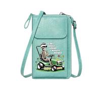 GEEADNB Ladies Cell Phone Purse Personalized Small Bags with Pocket humorous escape skeleton lawn mower Large Capacity Purse Gift Romantic Gifts for Wife Girlfriend
