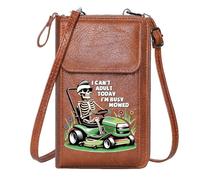 GEEADNB Ladies Cell Phone Purse Personalized Small Bags with Pocket humorous escape skeleton lawn mower Large Capacity Purse Gift Romantic Gifts for Wife Girlfriend