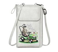 GEEADNB Ladies Cell Phone Purse Personalized Small Bags with Pocket humorous escape skeleton lawn mower Large Capacity Purse Gift Romantic Gifts for Wife Girlfriend