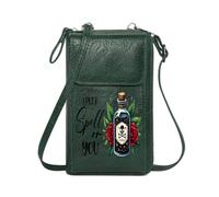 GEEADNB Ladies Cell Phone Purse PU Leather Phone Purse Skull and Crossbones Mystical Artwork Poison Bottle Travel Rfid Safe Adjustable Strap