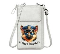 GEEADNB Ladies Cell Phone Purse RFID Blocking Zipper Phone Wallet Reflective Sunglasses German Shepherd Police Hat Holiday Customized Gift Perfect for Teacher's Day