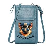 GEEADNB Ladies Cell Phone Purse RFID Blocking Zipper Phone Wallet Reflective Sunglasses German Shepherd Police Hat Holiday Customized Gift Perfect for Teacher's Day