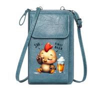 GEEADNB Ladies Cell Phone Purse Small Crossbody Bags Cartoon Chick First Beer Experience Shushing Gesture for Valentine's Day Birthday Gifts Long Purse for Gift