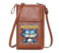 GEEADNB Ladies Cell Phone Purse Small Crossbody Bags Grumpy Cat Defiance Bold Text Perfect for Outfits Suitable for Everyday Use