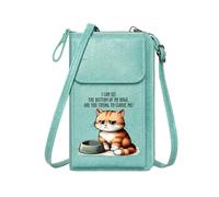 GEEADNB Ladies Cell Phone Purse Small Shoulder Bag Empty food bowl Black background Cartoon cat Suitable for Daily Gifting Cute Stylish Elegant Accessory