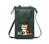GEEADNB Ladies Cell Phone Purse Small Shoulder Bag Empty food bowl Black background Cartoon cat Suitable for Daily Gifting Cute Stylish Elegant Accessory