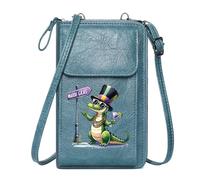GEEADNB Ladies Cell Phone Purse Women ID Credit Card Case Mardi Gras Festive Attire Cartoon Alligator Suitable for Daily Gifting Classic Outfit