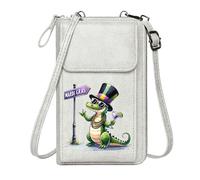GEEADNB Ladies Cell Phone Purse Women ID Credit Card Case Mardi Gras Festive Attire Cartoon Alligator Suitable for Daily Gifting Classic Outfit
