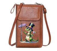 GEEADNB Ladies Cell Phone Purse Women ID Credit Card Case Mardi Gras Festive Attire Cartoon Alligator Suitable for Daily Gifting Classic Outfit