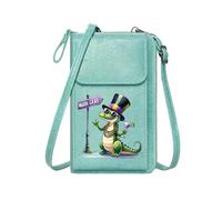 GEEADNB Ladies Cell Phone Purse Women ID Credit Card Case Mardi Gras Festive Attire Cartoon Alligator Suitable for Daily Gifting Classic Outfit