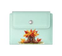 GEEADNB Large Capacity Ladies Coin Purse,Multi-Functional Women's Wallet,Fall Season Brown Boots Autumn Leaves Wonderful Gift for Mother's Father's Day