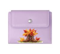 GEEADNB Large Capacity Ladies Coin Purse,Multi-Functional Women's Wallet,Fall Season Brown Boots Autumn Leaves Wonderful Gift for Mother's Father's Day