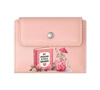 GEEADNB Large Capacity Ladies Coin Purse,Multi-Functional Women's Wallet,Floral Arrangement Weekend Fully Booked Pink Cocktail Romantic Gift for Wife/Girlfriend.