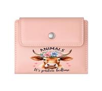 GEEADNB Large Capacity Ladies Coin Purse,Multi-Functional Women's Wallet,Floral Crown,Pasture Bedtime,Cartoon Cow,Wonderful Gift for Mother's Father's Day Romantic Gift for Wife/Girlfriend.