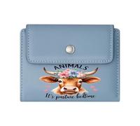 GEEADNB Large Capacity Ladies Coin Purse,Multi-Functional Women's Wallet,Floral Crown,Pasture Bedtime,Cartoon Cow,Wonderful Gift for Mother's Father's Day Romantic Gift for Wife/Girlfriend.