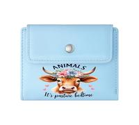 GEEADNB Large Capacity Ladies Coin Purse,Multi-Functional Women's Wallet,Floral Crown,Pasture Bedtime,Cartoon Cow,Wonderful Gift for Mother's Father's Day Romantic Gift for Wife/Girlfriend.