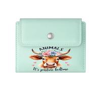 GEEADNB Large Capacity Ladies Coin Purse,Multi-Functional Women's Wallet,Floral Crown,Pasture Bedtime,Cartoon Cow,Wonderful Gift for Mother's Father's Day Romantic Gift for Wife/Girlfriend.