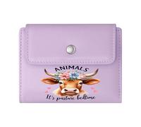 GEEADNB Large Capacity Ladies Coin Purse,Multi-Functional Women's Wallet,Floral Crown,Pasture Bedtime,Cartoon Cow,Wonderful Gift for Mother's Father's Day Romantic Gift for Wife/Girlfriend.