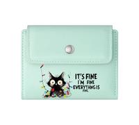 GEEADNB Large Capacity Ladies Coin Purse,Multi-Functional Women's Wallet,Provocative Text Angry Black Cat Edgy Rebellious Style Thanksgiving Birthday Gift for Women