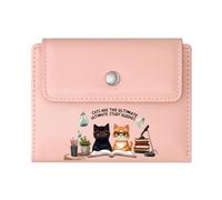 GEEADNB Large Capacity Ladies Coin Purse，Multi-Functional Women's Wallet，Study Buddies，Cartoon Cats，Studying，Thanksgiving Birthday Gift for Women Wonderful Gift for Mother's Father's Day