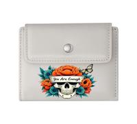 GEEADNB Large Capacity Ladies Coin Purse，RFID Blocking Wallet Purse，Skull，Floral Arrangement，Butterflies，Thanksgiving Birthday Gift for Women Wonderful Gift for Mother's Father's Day