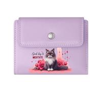 GEEADNB Large Capacity Ladies Coin Purse，RFID Blocking Wallet Purse，Viral Meme Cartoon Cat CHONK Wonderful Gift for Mother's Father's Day Thanksgiving Birthday Gift for Women