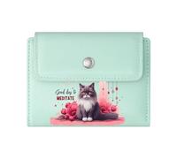 GEEADNB Large Capacity Ladies Coin Purse，RFID Blocking Wallet Purse，Viral Meme Cartoon Cat CHONK Wonderful Gift for Mother's Father's Day Thanksgiving Birthday Gift for Women