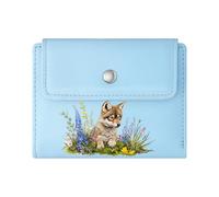 GEEADNB Large Capacity Ladies Coin Purse,RFID Blocking Wallet Purse,Wildflowers Black Background Wolf Thoughtful Gift for Father's Day,Teacher's Day Wonderful Gift for Mother's Father's Day