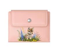 GEEADNB Large Capacity Ladies Coin Purse,RFID Blocking Wallet Purse,Wildflowers Black Background Wolf Thoughtful Gift for Father's Day,Teacher's Day Wonderful Gift for Mother's Father's Day