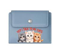 GEEADNB Large Capacity Ladies Coin Purse，Slim Minimalist Card Holder，Orange Tabby Kitten Fluffy White Cloud Believe ME Romantic Gift for Wife/Girlfriend. Wonderful Gift for Mother's Father's Day
