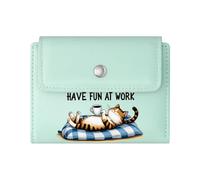 GEEADNB Large Capacity Ladies Coin Purse，Slim Women's Wallet，Coffee Cartoon Cat Relaxation Wonderful Gift for Mother's Father's Day Thanksgiving Birthday Gift for Women