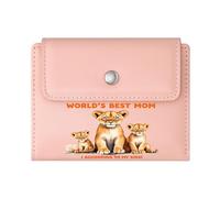 GEEADNB Large Capacity Ladies Coin Purse,Slim Women's Wallet,Colorful Elephants Enduring Bond Mother-Child Relationship Wonderful Gift for Mother's Father's Day Romantic Gift for Wife/Girlfriend.