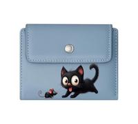 GEEADNB Large Capacity Ladies Coin Purse,Slim Women's Wallet,Melting Ice Cubes Surprised Black Cat Snowy Cold Atmosphere Romantic Gift for Wife/Girlfriend.